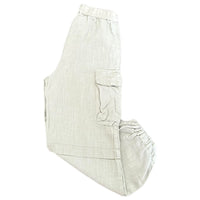 pantalon en lin cargo fille beige, 134 cm, 9 ans, ZARA